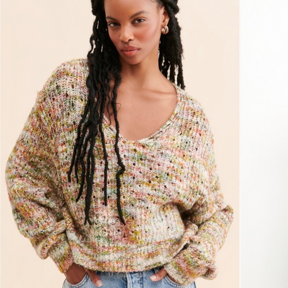 Free People Highland V Neck Sweater - Picture 5 of 6